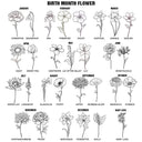 Gift For Yourself,Happy - Birth Month Flower Name Sketch - Personalized Magnetic Leather Pen Clip