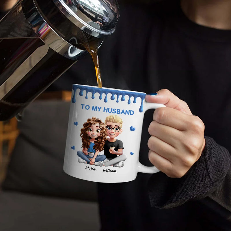 Gift For Couples,Old Couples,Gift For Women,Gift For Wife,Love,Top Market,Gift For Men,Gift For Husband - 3D Effect Couple Meeting You Marrying You - Personalized White Edge-to-Edge Mug