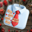 Gift For Father, Gift For Grandpa, Love, Christmas - 3D Effect Dad Grandpa Shirt With Tie - Personalized Custom Shaped Acrylic Ornament
