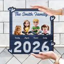 Family,Pet Lovers,Pet Mom,Pet Dad,Pet Couple,Dog Lovers,Dog Couple,Dog Mom,Dog Dad,Cat Lovers,Cat Mom,Cat Dad,Cat Couple,Happy,Single Mom,Single Dad,LGBT,Gift For Grandpa,Gift For Grandma,Gift For Grandkids - 3D Effect Family Sitting Together - Personalized Custom Shaped Wood Sign