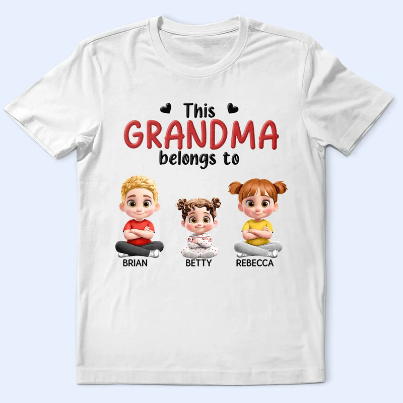 3D Effect Kid Cross Arm This Grandpa Belongs To - Personalized T Shirt
