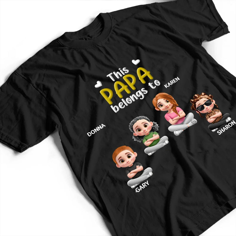 3D Effect Kid Cross Arm This Grandpa Belongs To - Personalized T Shirt