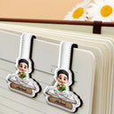 Gift For Yourself,Reading - 3D Effect Reading Woman Man Kid Family - Personalized Custom Shaped Leather Magnetic Bookmark