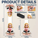3D Effect Reading Woman Man Kid Family - Personalized Custom Shaped Magnetic Bookmark Clip