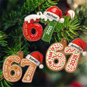 Funny, Gift For Kids, Gift For Grandkids, Christmas - 3D Effect Six Seven Funny Slang - Personalized Custom Shaped Acrylic Ornament
