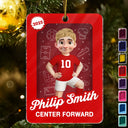 Gift For Yourself, Gift For Women, Gift For Men, Christmas, Happy - 3D Effect Soccer Player Toy Box - Personalized Custom Shaped Acrylic Ornament