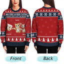 Funny,Cat Mom,Cat Lovers,Cat Dad,Christmas - A Bond That Can't Be Broken - Personalized Unisex Ugly Sweater
