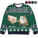 Funny,Cat Mom,Cat Lovers,Cat Dad,Christmas - A Bond That Can't Be Broken - Personalized Unisex Ugly Sweater