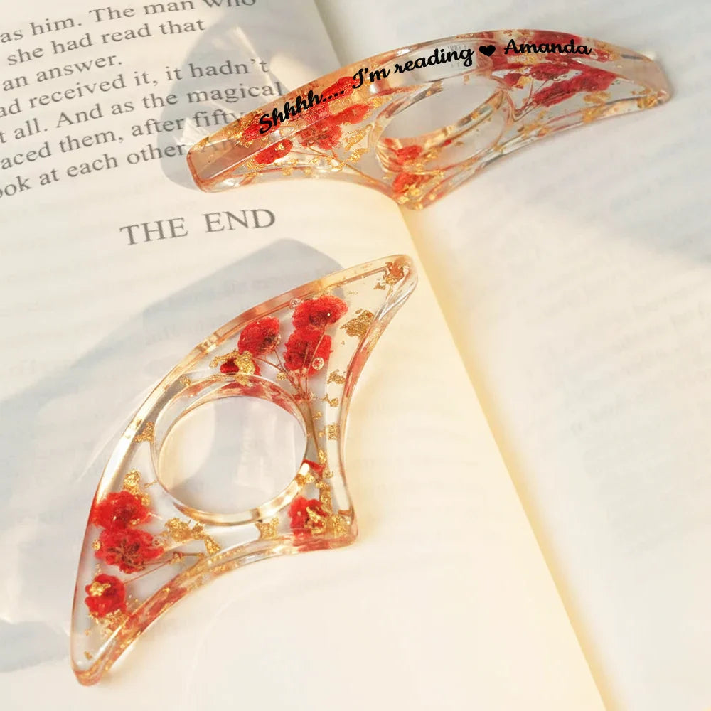 Reading,Gift For Women,Happy - A Book A Day Keeps Reality Away - Personalized Resin Flower Page Holder