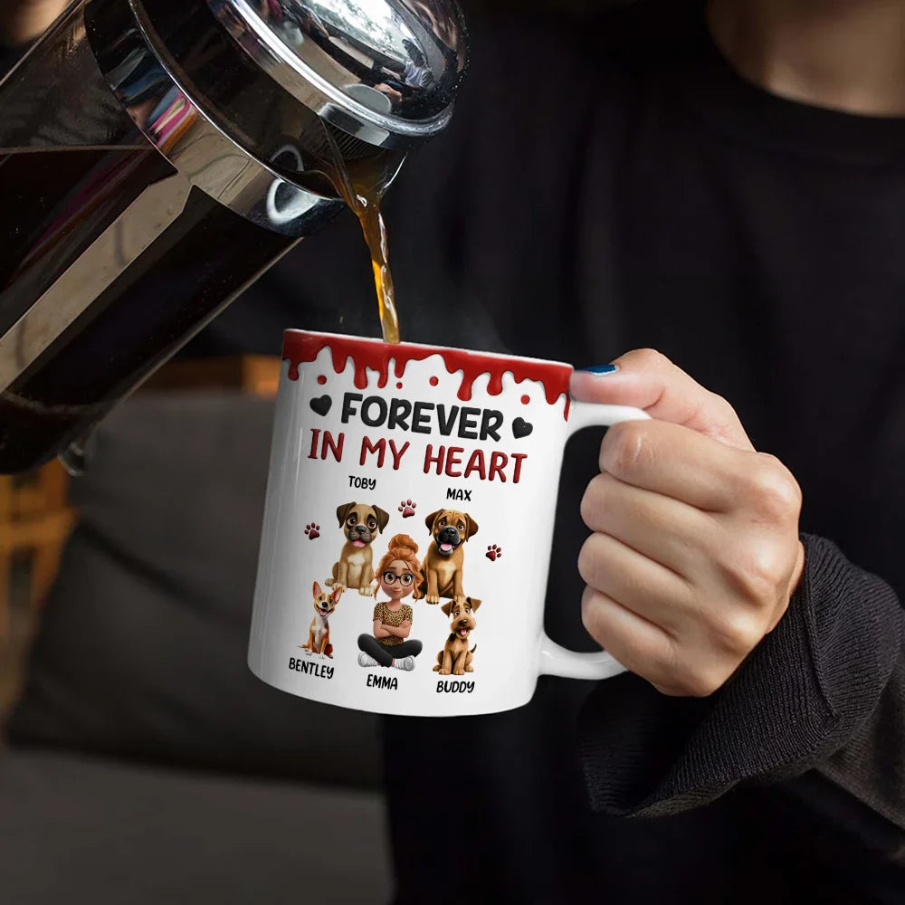 Dog Lovers,Dog Mom,Dog Dad,Pet Lovers,Happy - A Girl And Her Dog A Bond That Can't Be Broken - Personalized White Edge-to-Edge Mug