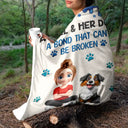 Dog Lovers,Dog Mom,Dog Dad,Pet Lovers,Happy - A Girl And Her Dog A Bond That Can't Be Broken - Personalized Fleece Blanket, Sherpa Blanket