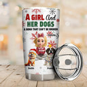 Dog Lovers, Dog Mom, Pet Lovers, Pet Mom, Happy, Christmas, Top Market - A Girl And Her Dog Christmas - Personalized Tumbler
