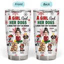 Dog Lovers, Dog Mom, Pet Lovers, Pet Mom, Happy, Christmas, Top Market - A Girl And Her Dog Christmas - Personalized Tumbler