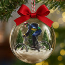 Photo Hobby Ornament,Custom Photo,Christmas,Happy - Custom Photo Hobby Mountain Biking - Personalized 3D Acrylic Ball Ornament