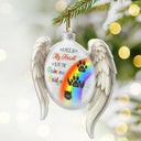Christmas,Memorial,Sad,Pet Lovers,Dog Lovers,Cat Lovers - A Piece Of My Heart Is At The Rainbow Bridge - Personalized Custom Shaped Acrylic Ornament