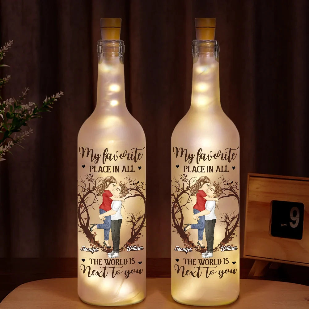 Couple Favorite Place In All The World - Personalized Bottle Light