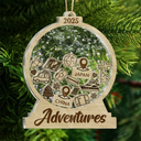 Christmas,Travel,Gift For Yourself,Happy - Travel Goal, Destination Of The Year - Personalized 3-Layered Acrylic Shaker Ornament