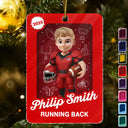 Gift For Yourself,Gift For Women,Gift For Men,Christmas,Happy,Football - 3D Effect Football Player Toy Box - Personalized Custom Shaped Acrylic Ornament
