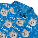 Cat Lovers,Pet Lovers,Dog Lovers,Dog Mom,Dog Dad,Cat Mom,Cat Dad,Happy - Custom Photo Funny Pet Face Pattern Dog Cat Family - Personalized Hawaiian Shirt