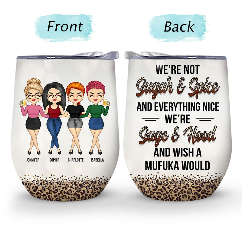 Chibi Besties Keeping Each Other Sane - BFF Bestie Gift - Personalized Custom Wine Tumbler