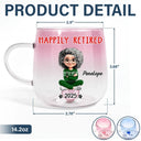 Happy,Retirement,Christmas,Gift For Mother,Gifts For Colleagues,Gift For Yourself,Gift For Women - A Wise Woman Once Said Retirement - Personalized Gradient Glass Mug