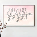 Pet Lovers,Pet Mom,Pet Dad,Cat Lovers,Cat Mom,Cat Dad,Happy - Adorable Cat Line - Personalized Poster
