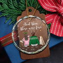 Christmas,Family,Dog Lovers,Cat Lovers,Pet Lovers,Parents,Happy - And Then There Were Four New Baby Dog Cat - Personalized Circle Glass Ornament