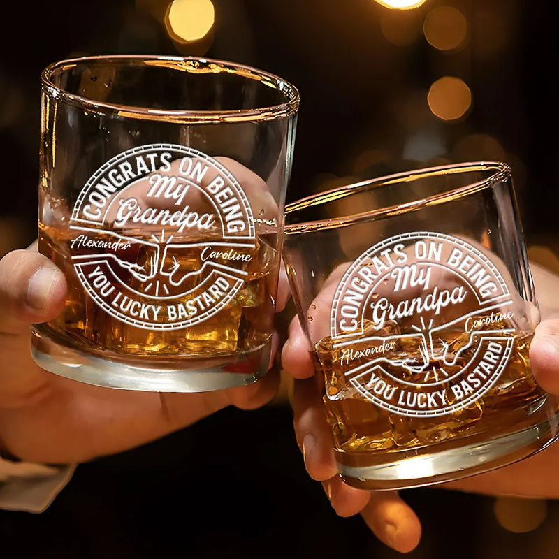 Gift For Brothers,Gift For Bestie,Gift For Men,Funny - Congrats On Being My Brother You Lucky Man - Personalized Whiskey Glass