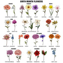 3D Effect Book Lovers Sitting With Birth Flowers - Personalized Ceramic Book Vase