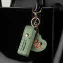 Gift For Bestie, Old Best friends - Besties Forever - Personalized Leather Lipstick Case Keychain With Mirror