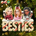 Happy,Gift For Bestie,Gifts For Colleagues,Gift For Sisters,Christmas - Besties Sisters Colleagues Christmas Tree Cake - Personalized Custom Shaped Acrylic Ornament