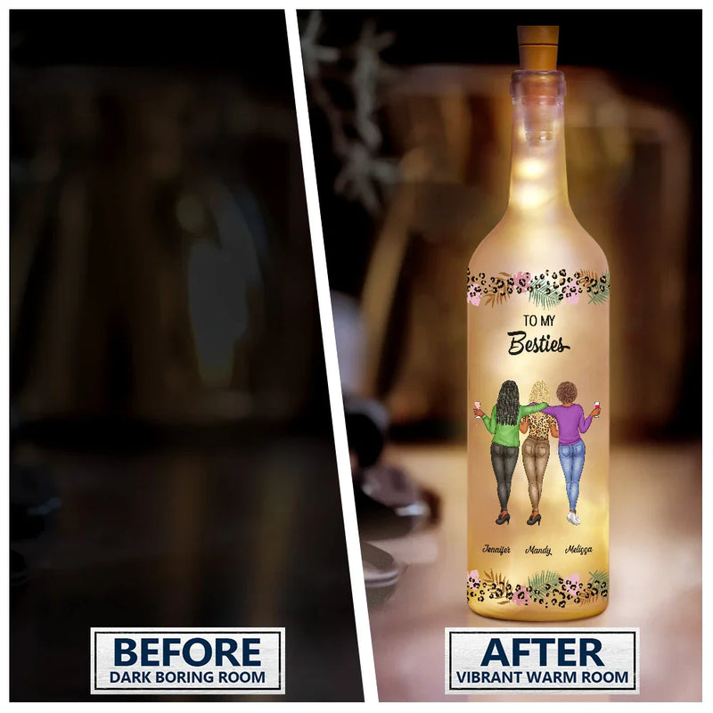 Gift For Bestie,Gift For Women,Happy,Top Market - Besties You Are The Sister I Got To Choose - Personalized Bottle Light