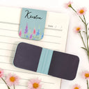 Gift For Yourself,Gift For Women,Happy,Gift For Men - Birth Month Flower Watercolor Blooming In Love - Personalized Leather Magnetic Bookmark