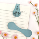 Gift For Yourself, Gift For Women, Reading, Happy - Birth Month Flower & Name - Personalized Circle Leather Magnetic Bookmark
