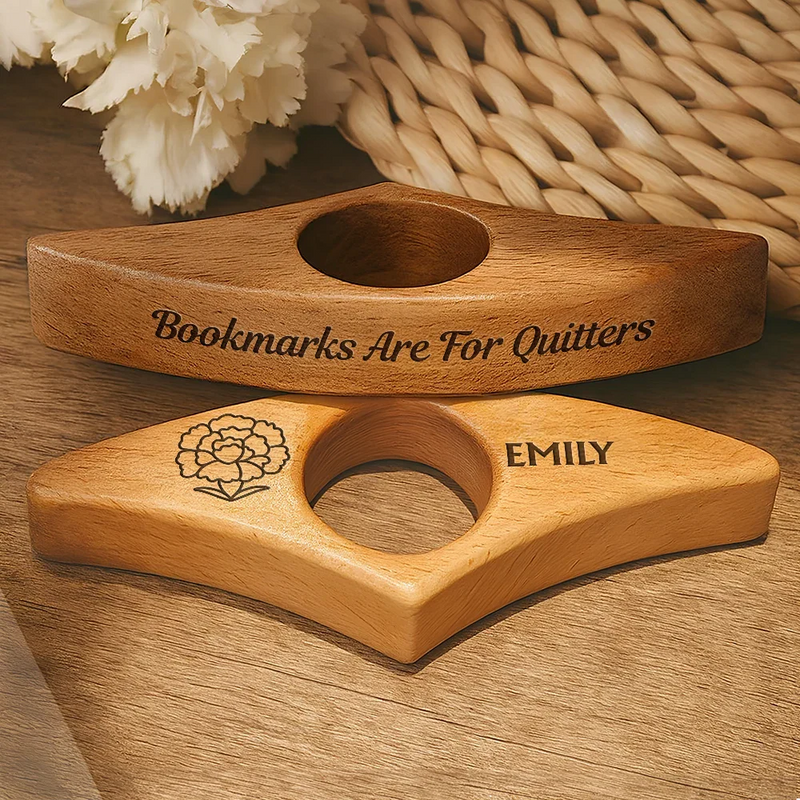 Reading, Funny - Bookmarks Are For Quitters Birth Flower Icon - Personalized Book Page Holder