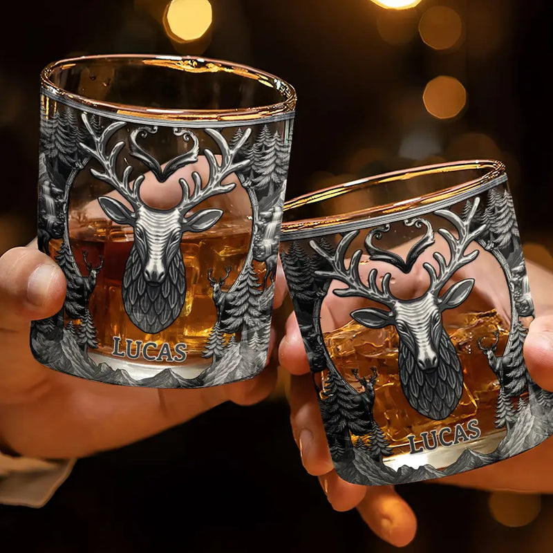 Gift For Yourself, Gift For Men - Camping Hiking Adventures - Personalized Whiskey Glass