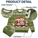 Christmas, Family, Happy - Christmas Family With Kids & Pets Argyle Pattern - Personalized Unisex Ugly Sweater