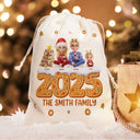 Family,Pet Lovers,Pet Mom,Pet Dad,Pet Couple,Dog Lovers,Dog Couple,Dog Mom,Dog Dad,Cat Lovers,Cat Mom,Cat Dad,Cat Couple,Happy,Christmas,Single Mom,Single Dad,LGBT,Gift For Grandpa,Gift For Grandma,Gift For Grandkids - Christmas Gingerbread Family 3D Effect - Personalized Favor Bag