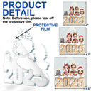 Family, Pet Lovers, Happy, Christmas - Christmas Peppermint Bark 3D Effect Family And Pet - Personalized Custom Shaped Acrylic Ornament