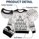 Happy,Dog Lovers,Pet Lovers,Cat Lovers,Christmas - Christmas Tree Dog Cat Toile - Personalized Unisex Ugly Sweater