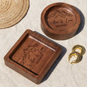 Gift For Couples,Old Couples,Gift For Husband,Gift For Wife,Gift For Boyfriend,Gift For Girlfriend,Happy - Couple Anniversary Gift - Personalized Wood Ring Dish