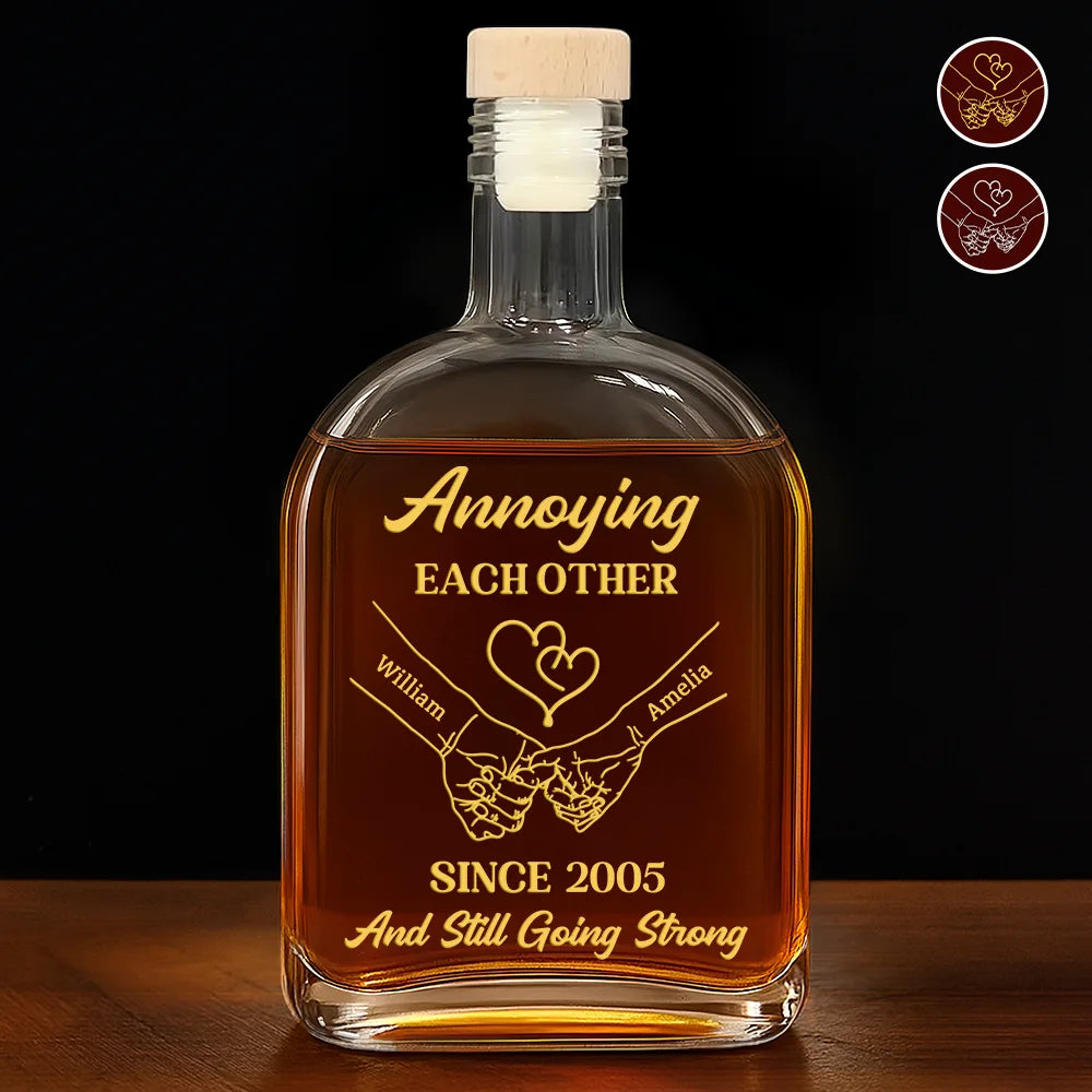 Couple Annoying Each Other Metal Effect - Personalized Whiskey Bottle