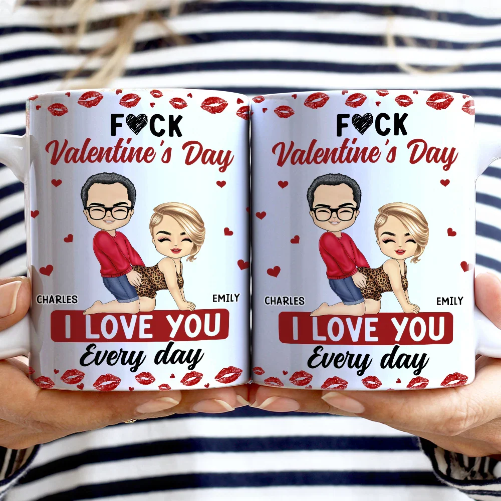 Old Couples, Gift For Husband, Gift For Wife, Gift For Boyfriend, Gift For Girlfriend, Love - Couple I Love You Every Day - Personalized White Edge-to-Edge Mug