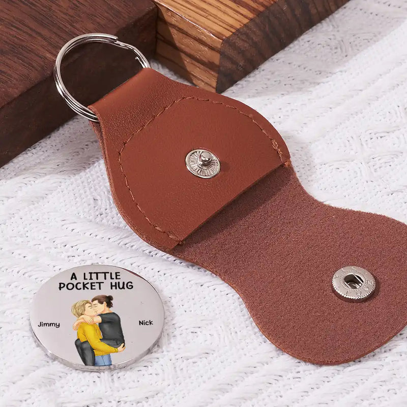 Gift For Couples,LGBT,Gift For Women,Gift For Men,Love,Top Market - Couple I Promise To Always Be By Your Side - Personalized Leather Pocket Hug