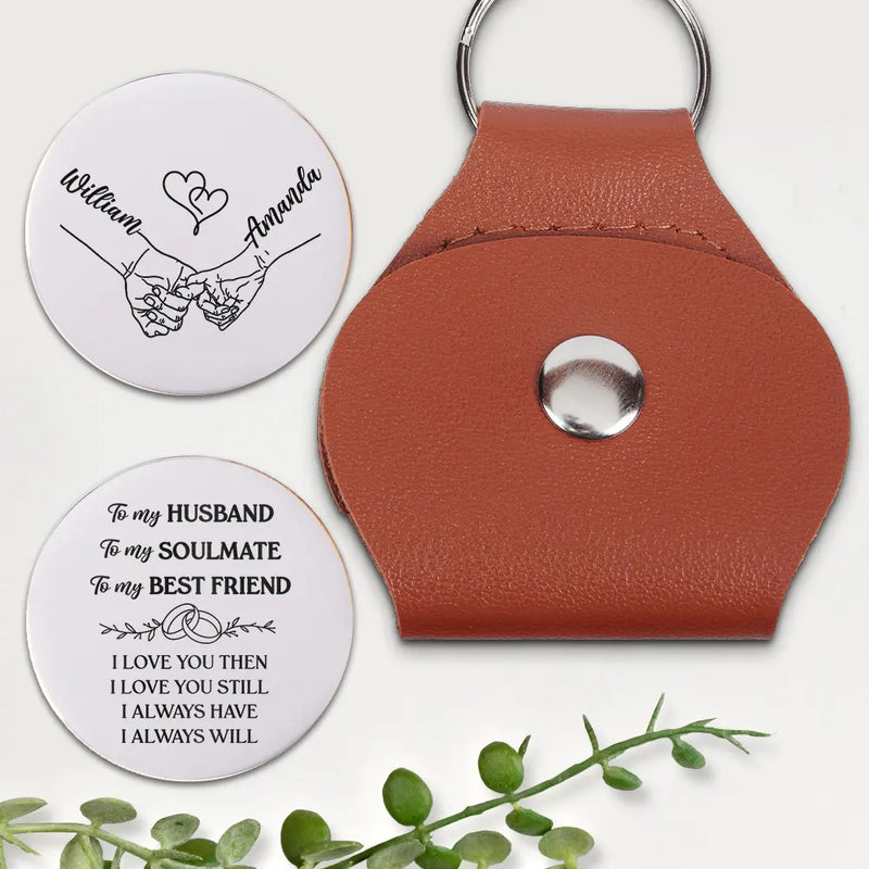 Gift For Couples,Old Couples,LGBT,Gift For Women,Gift For Men,Love,Gift For Wife,Gift For Husband,Gift For Boyfriend,Gift For Girlfriend,Top Market - Couple My Husband Soulmate Best Friend - Personalized Leather Pocket Hug