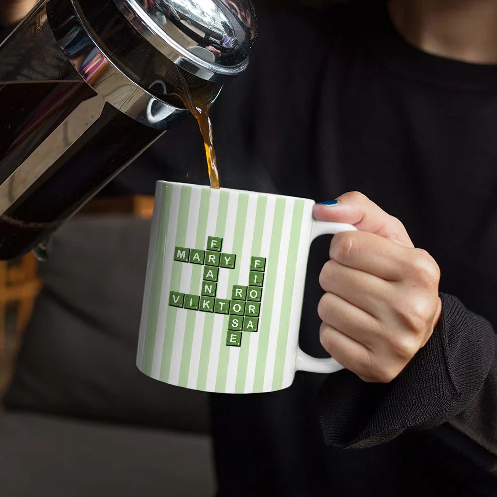 Gift For Grandpa,Gift For Grandma,Gift For Mother,Gift For Father - Crossword Best Dad Mom Grandpa Grandma Ever - Personalized White Edge-to-Edge Mug