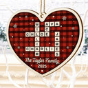 Gift For Couples,Gift For Husband,Gift For Wife,Parents,Gift For Mother,Gift For Grandpa,Gift For Father,Gift For Grandma,Family,Love,Christmas - Crossword Scrabble Family Name - Personalized Custom Shaped Wooden Ornament