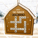 Christmas, Family - Crossword Scrabble Family Name Together In One Home - Personalized Custom Shaped Wooden Ornament