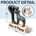 Dog Lovers,Love - Custom Name Aesthetic Hugging Pose Statue Memorial - Personalized Dog Sculpture