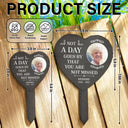Memorial,Custom Photo,Family,Parents,Gift For Grandparents,Sad - Custom Photo Not A Day Goes By That You Are Not Missed - Personalized Heart Slate Garden Stake